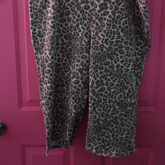 AMERICAN EAGLE Leopard Print Stretchy Pull On Capri Pants - Picture 2 of 6